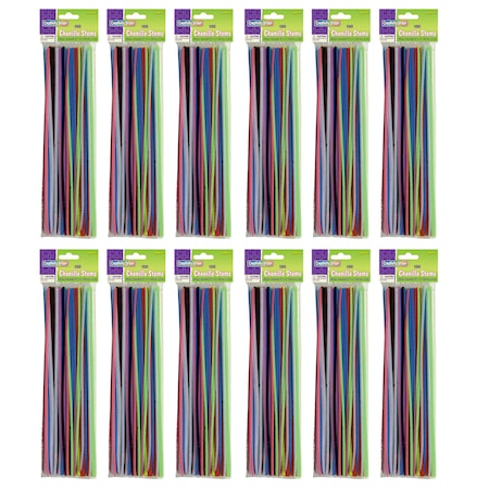 Creativity Street Regular Stems, Assorted Colors, 12in x 4 mm, PK1200 PAC7112-01